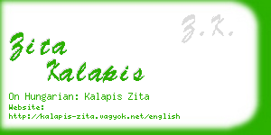 zita kalapis business card